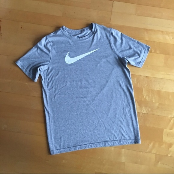 Nike Logo Short Sleeve Tee, Gray, White, Size XL (Youth) - Picture 3 of 16